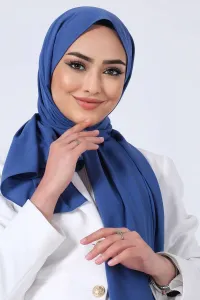 Koyu İndigo Asya Şal